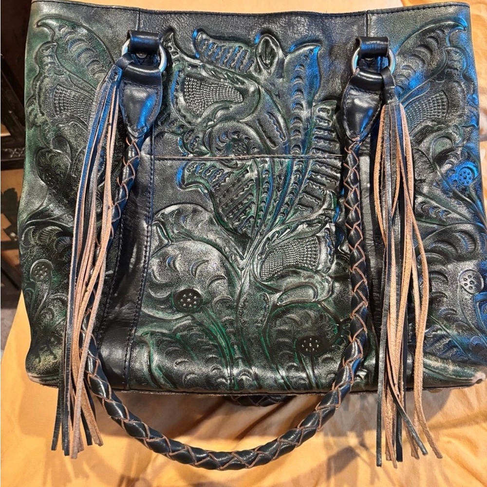 Patricia Nash Tooled Leather Large Purse Tote Bag Boho